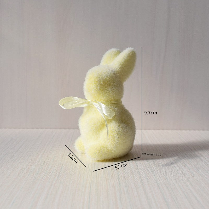 Short Velvet Moss Living Room Small Ornaments Easter Bunny