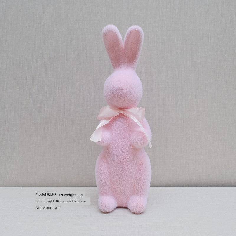 Short Velvet Moss Living Room Small Ornaments Easter Bunny
