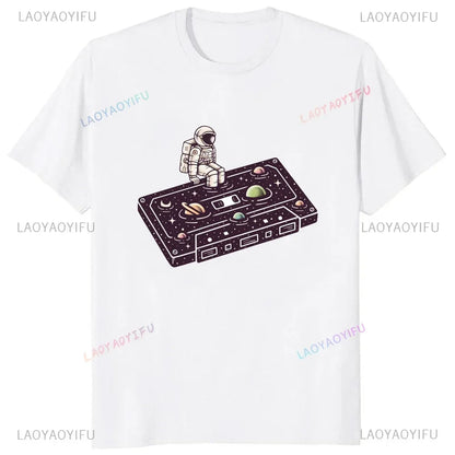 Vintage Cassette Tape Pencil Printed T-Shirt