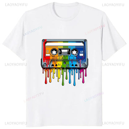 Vintage Cassette Tape Pencil Printed T-Shirt