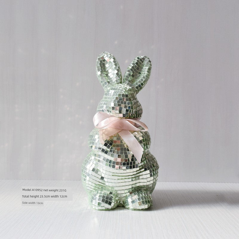 Short Velvet Moss Living Room Small Ornaments Easter Bunny