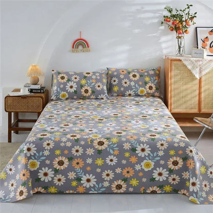 Flower Bed Sheet Set 3Pcs Cotton Thickened