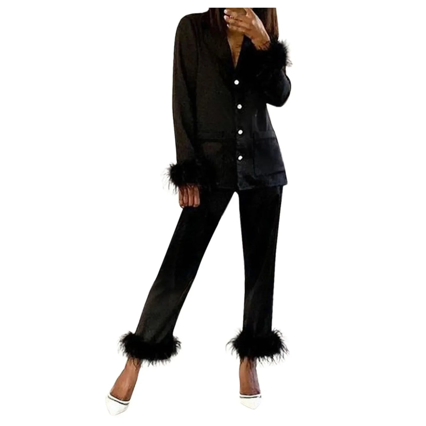 2Pcs Women Pajamas Set