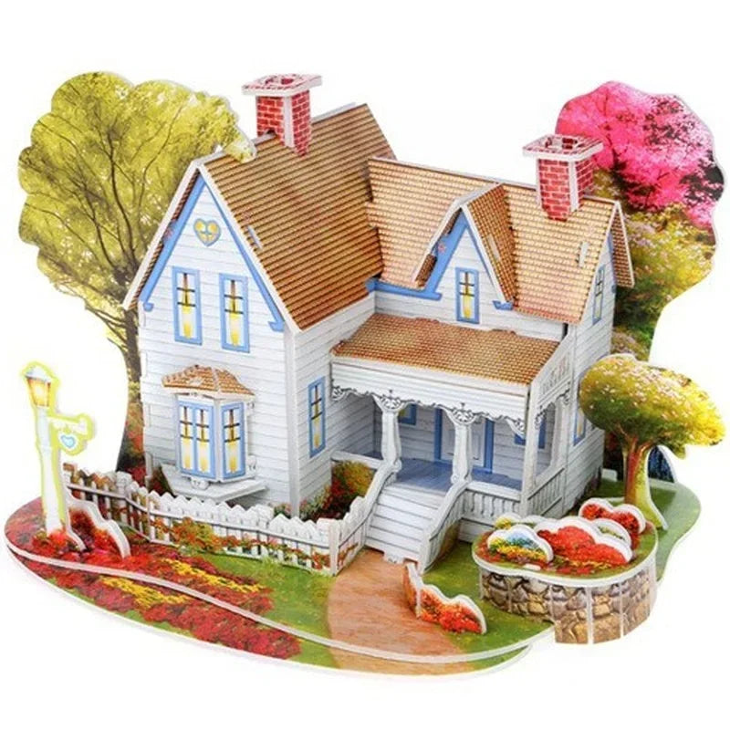 Custom Puzzle Photo Cartoon Castle Princess House 3d Puzzle Jigsaw Learning Educational Toys For Children Personalized Gift Toys