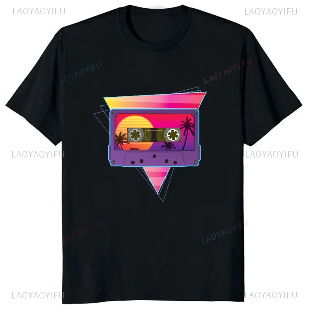 Vintage Cassette Tape Pencil Printed T-Shirt