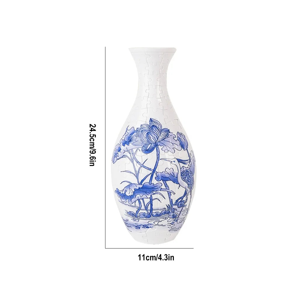 3D Puzzle Vase Building Blocks Unique Flower Vase Curved Puzzle Pieces House Warming Gift for Flower Arrangements Home Christmas
