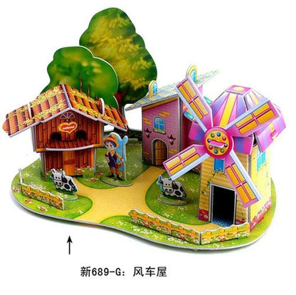 Custom Puzzle Photo Cartoon Castle Princess House 3d Puzzle Jigsaw Learning Educational Toys For Children Personalized Gift Toys