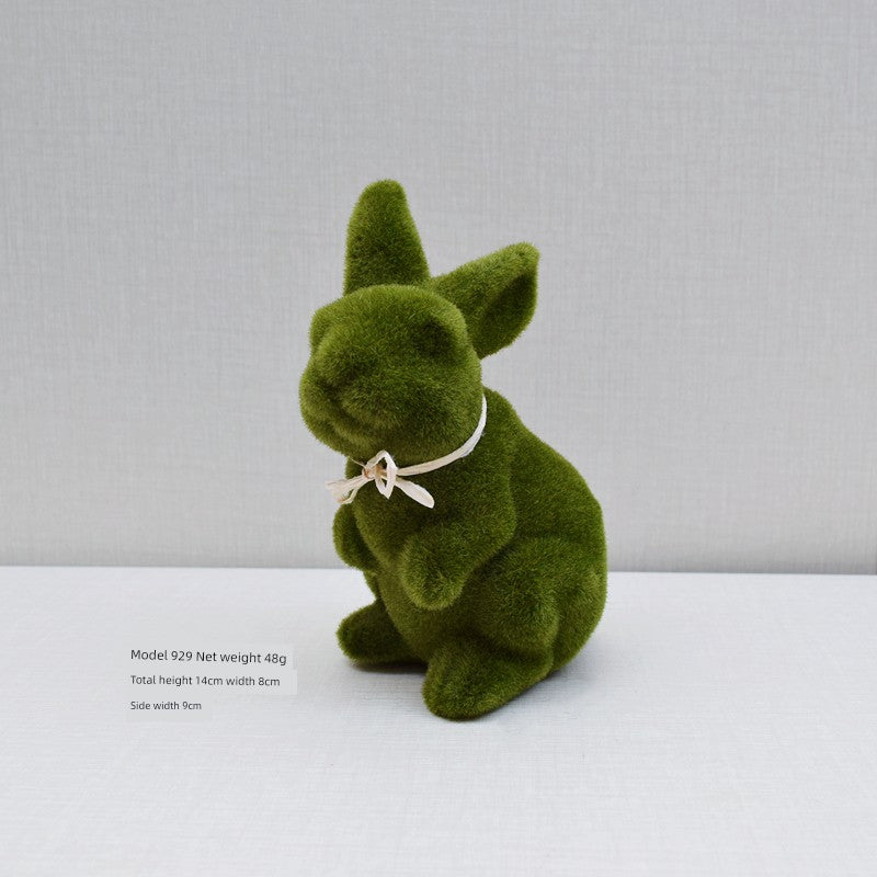 Short Velvet Moss Living Room Small Ornaments Easter Bunny