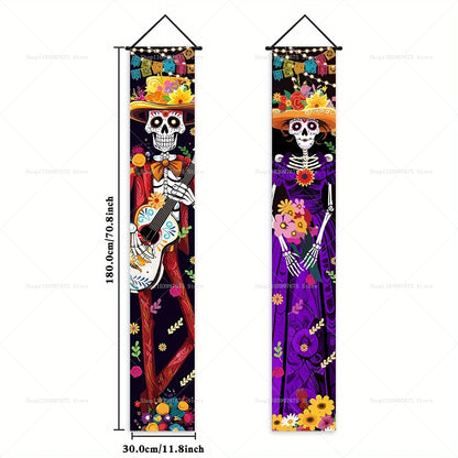 Dia De Los Muertos Porch Sign Banners Mexico Day of The Dead