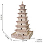 3D Wooden Tower Puzzles Chinese Architecture Pagoda Temple Pavilion DIY Building Model Wood Jigsaw Toys For Children Kids Gift