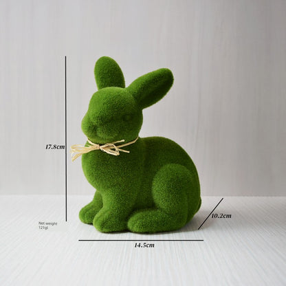 Short Velvet Moss Living Room Small Ornaments Easter Bunny