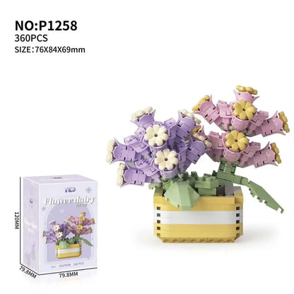 Puzzle Decompressing Building Blocks Toys, Block Toys Decorative Potted Plants,Party Favors,Assembling Blocks DIY Creative Decor