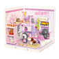 Super town store puzzle building block assembly toy model DIY cottage house model playing house girl