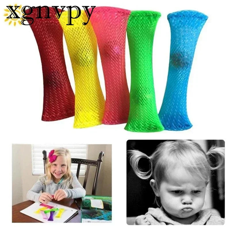Xgnvpy  Sensory Toys Marbles Ball Autism Anxiety Therapy Toy Stress Relief Hand Braided Mesh Easy Bend Fidget Toys for Kids Gift