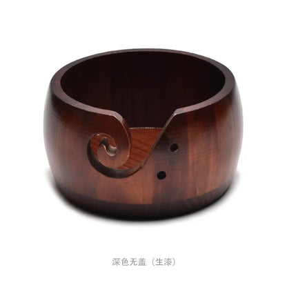 Wooden Yarn Knitting Bowl Large Crochet Yarn Storage Holder Handmade Crocheting Accessories and Supplies Organizer