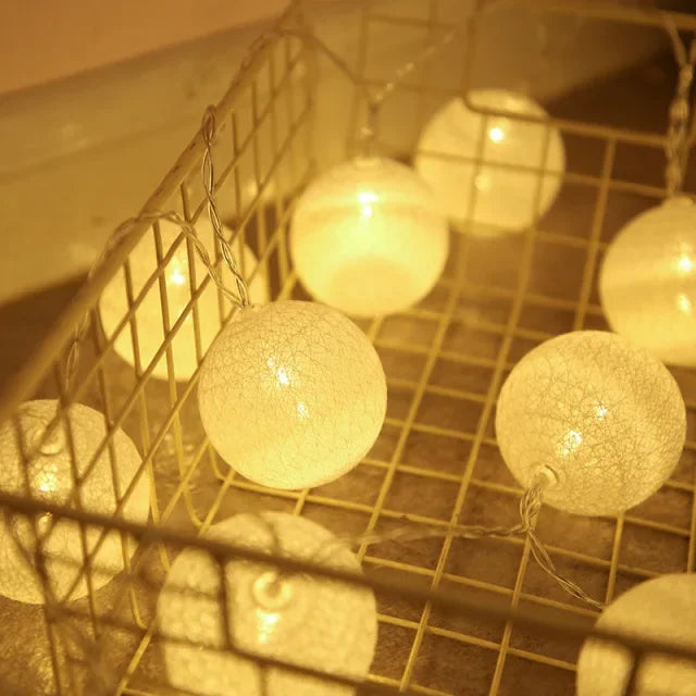 3M 20 LED Cotton Garland Balls Lights String