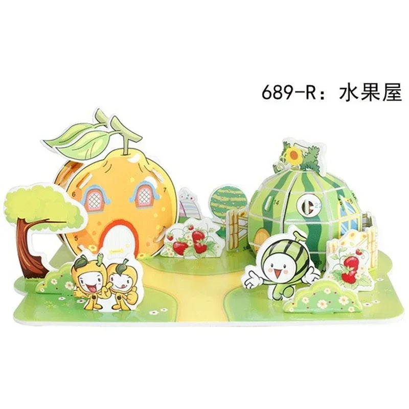 Custom Puzzle Photo Cartoon Castle Princess House 3d Puzzle Jigsaw Learning Educational Toys For Children Personalized Gift Toys