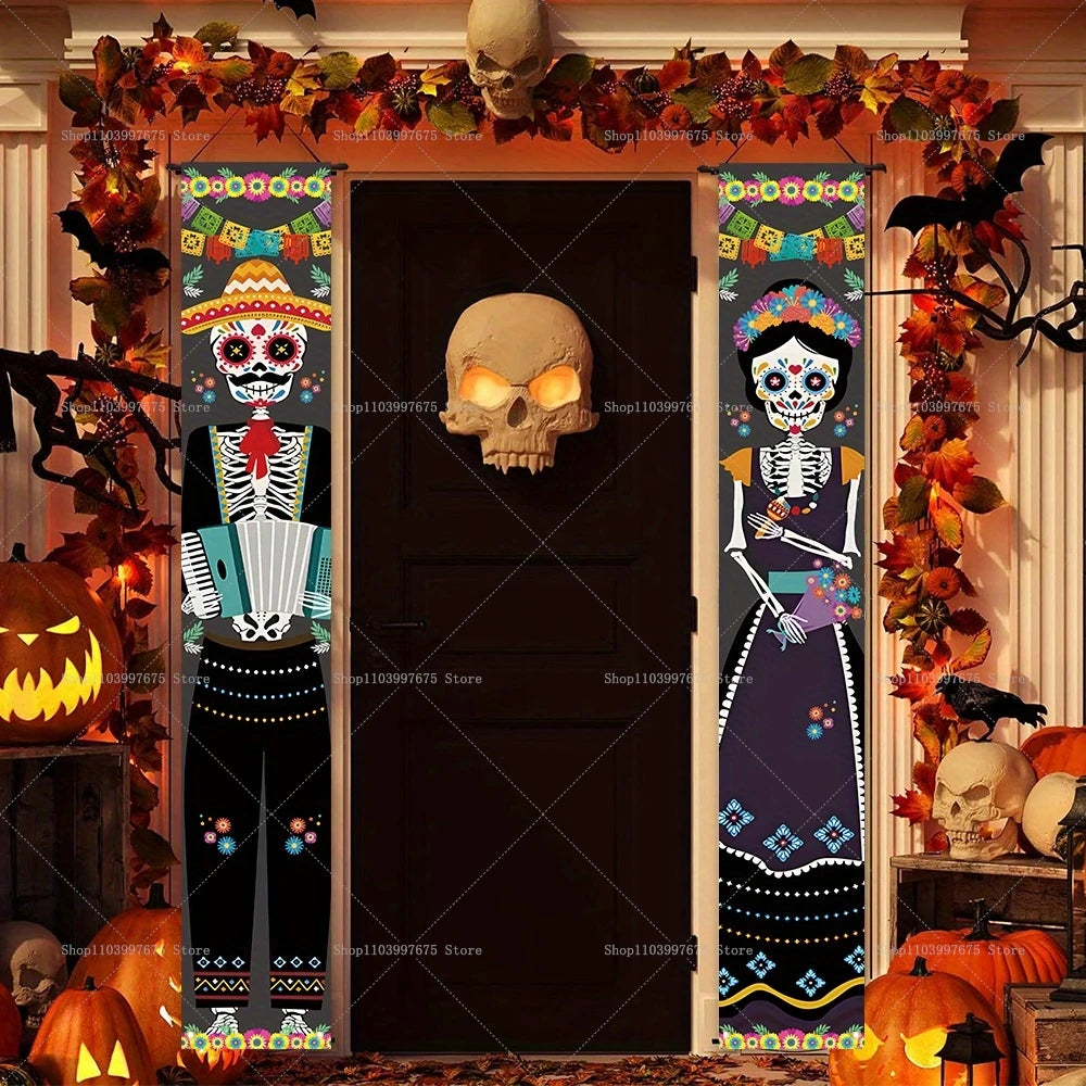 Dia De Los Muertos Porch Sign Banners Mexico Day of The Dead