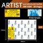 BAOHONG 20pcs 100% Cotton Artist Watercolor Drawing Paper