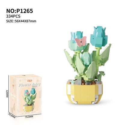 Puzzle Decompressing Building Blocks Toys, Block Toys Decorative Potted Plants,Party Favors,Assembling Blocks DIY Creative Decor