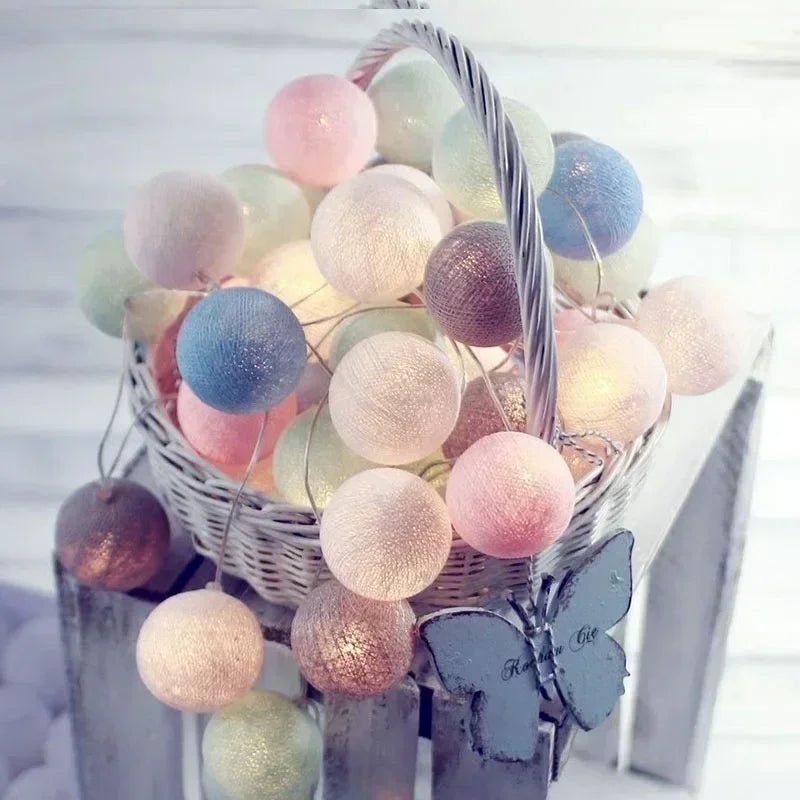 3M 20 LED Cotton Garland Balls Lights String