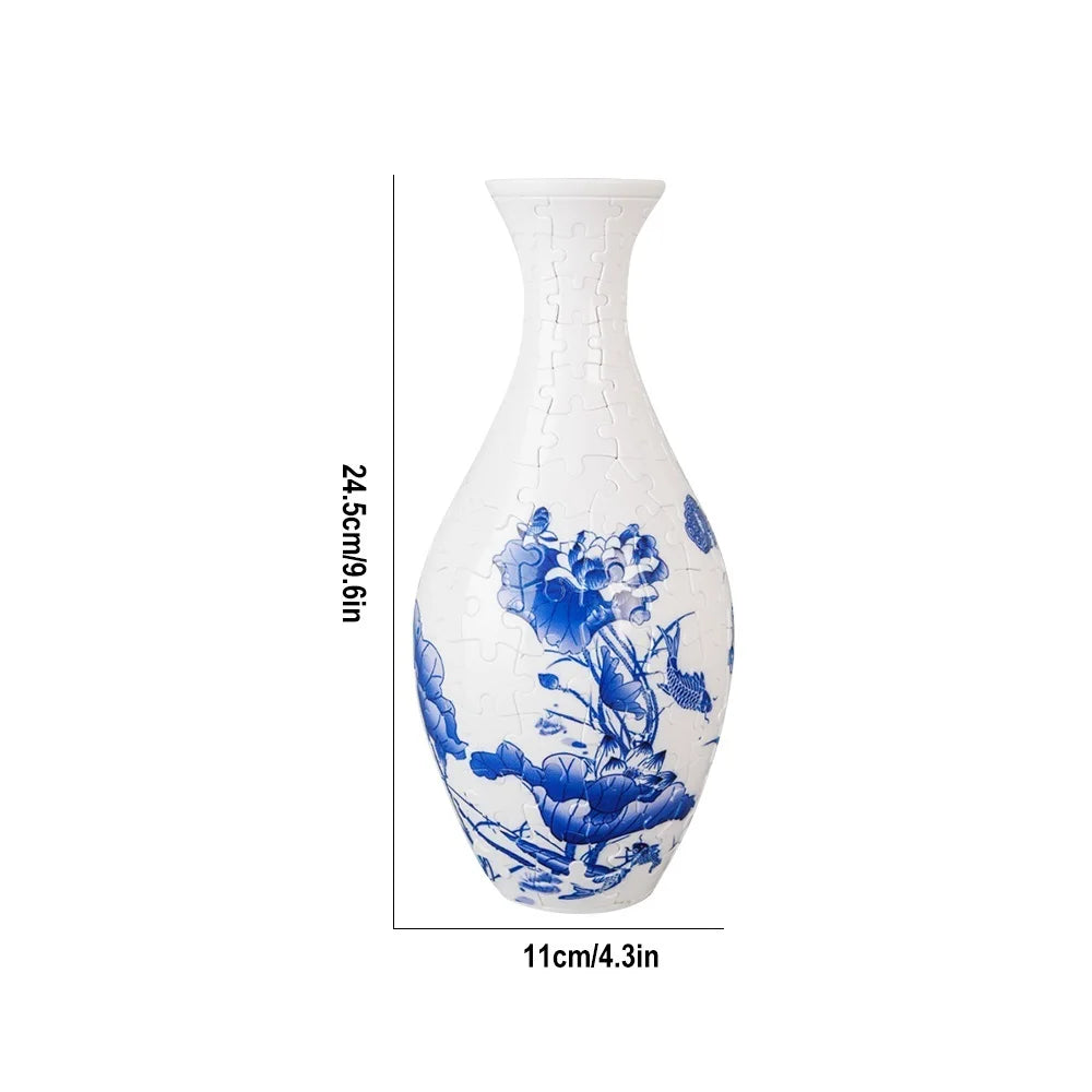 3D Puzzle Vase Building Blocks Unique Flower Vase Curved Puzzle Pieces House Warming Gift for Flower Arrangements Home Christmas