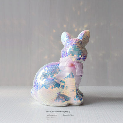 Short Velvet Moss Living Room Small Ornaments Easter Bunny