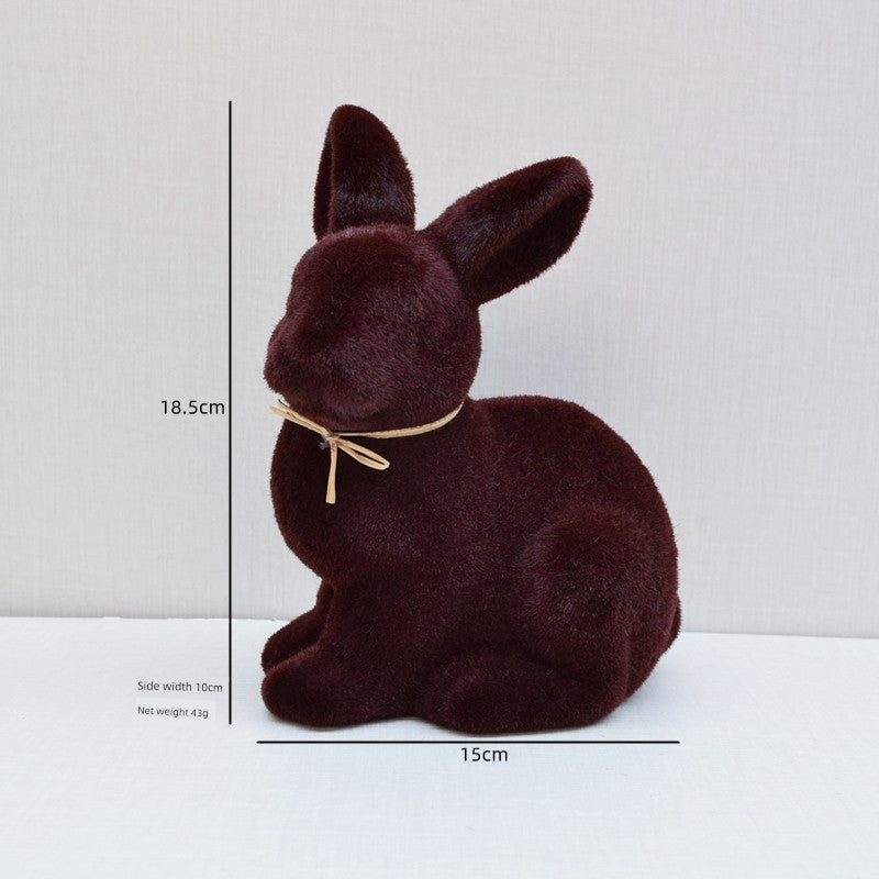 Short Velvet Moss Living Room Small Ornaments Easter Bunny