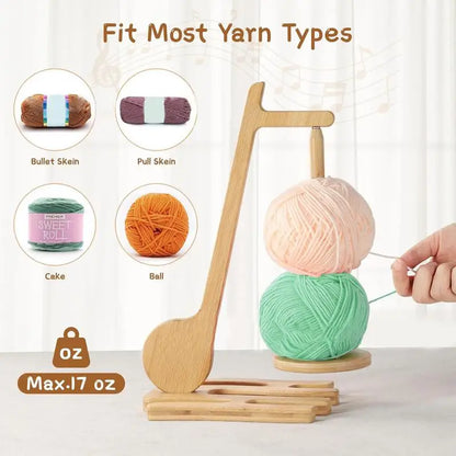 Yarn Holder Spinner Magnet Crochet Yarn Holder Smooth Rotation Wooden Yarn Spinner Stand Yarn Holder For Knitting And Crocheting