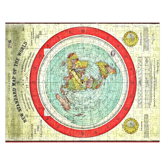 Gleason 1892 Flat Earth Map | Research Flat Earth Jigsaw Puzzle Wooden Puzzle Boxes Custom Puzzle With Photo