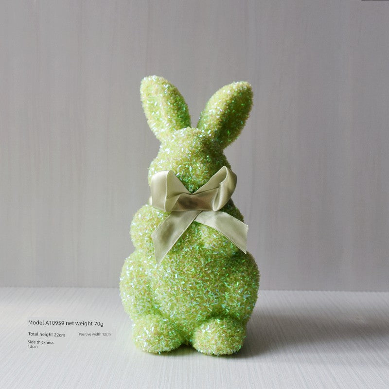 Short Velvet Moss Living Room Small Ornaments Easter Bunny