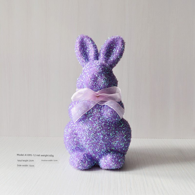 Short Velvet Moss Living Room Small Ornaments Easter Bunny