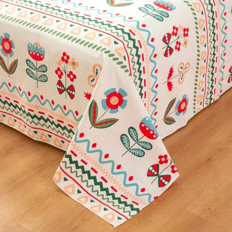 Flower Bed Sheet Set 3Pcs Cotton Thickened