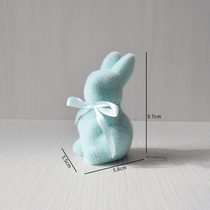 Short Velvet Moss Living Room Small Ornaments Easter Bunny