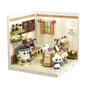 Super town store puzzle building block assembly toy model DIY cottage house model playing house girl