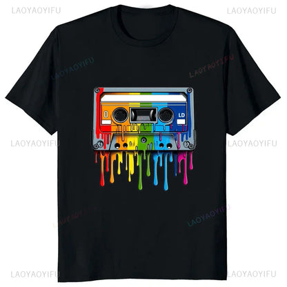 Vintage Cassette Tape Pencil Printed T-Shirt