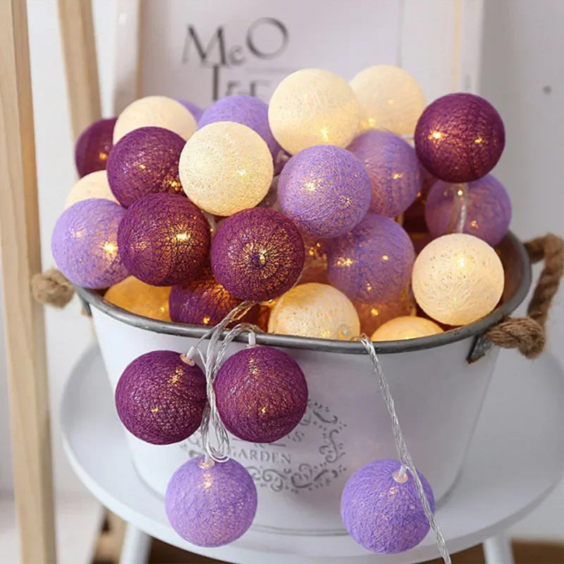 3M 20 LED Cotton Garland Balls Lights String