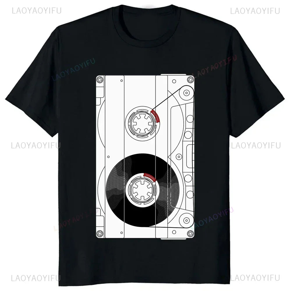 Vintage Cassette Tape Pencil Printed T-Shirt
