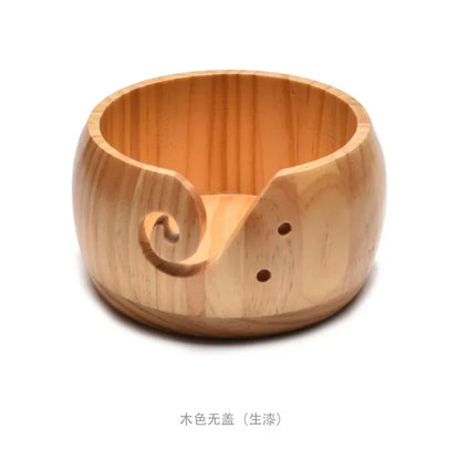 Wooden Yarn Knitting Bowl Large Crochet Yarn Storage Holder Handmade Crocheting Accessories and Supplies Organizer