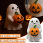 ‌Halloween Ghost Holding Pumpkin Statue Holiday Party Decor Home Desktop Sculpture Handmade Craft Spooky Collectible Gift‌