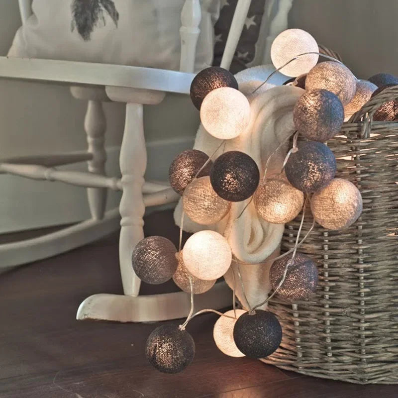 3M 20 LED Cotton Garland Balls Lights String