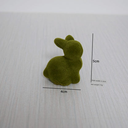 Short Velvet Moss Living Room Small Ornaments Easter Bunny