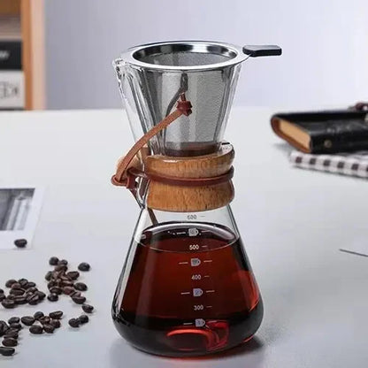 1Pcs Hand Brewed Coffee Sharing Pot Filter Screen Glass   Cup   Set Drip Small Household   Jar