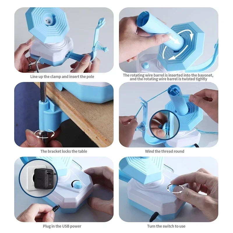 Electric Yarn Machine Yarn Winder Cotton Yarn Thread Balls Dispenser Roller Cake Winder for Crocheters Knitters Crocheting