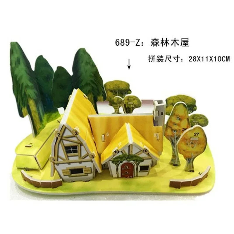 Custom Puzzle Photo Cartoon Castle Princess House 3d Puzzle Jigsaw Learning Educational Toys For Children Personalized Gift Toys