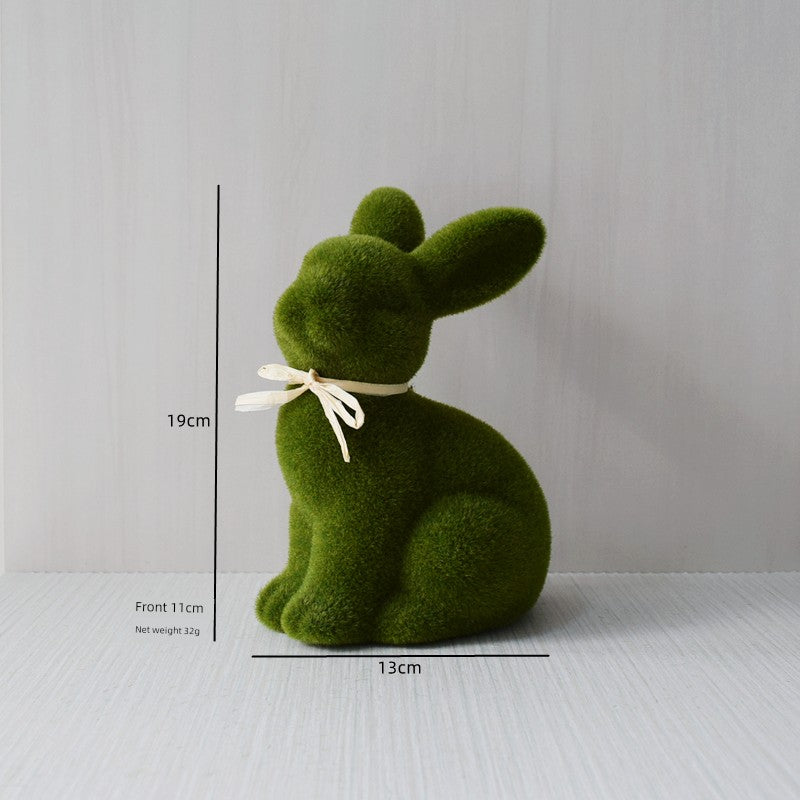 Short Velvet Moss Living Room Small Ornaments Easter Bunny