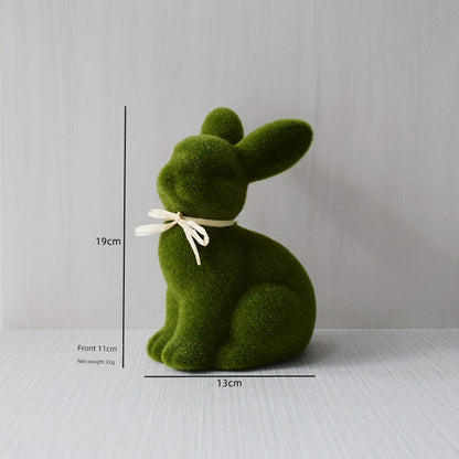 Short Velvet Moss Living Room Small Ornaments Easter Bunny