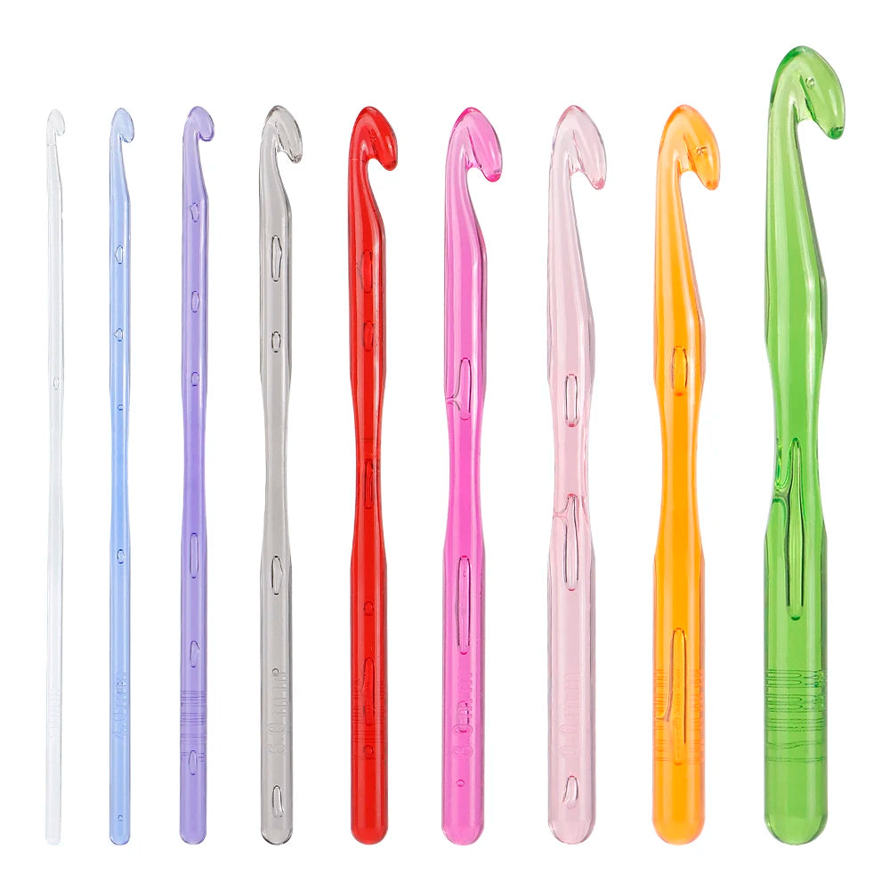 9 Sizes Crochet Hooks Kit with 1 Storage Bag, Ergonomic Crochet Hooks with Case for Arthritic Hands, Extra Long Crochet Needles