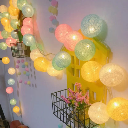3M 20 LED Cotton Garland Balls Lights String