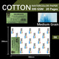 BAOHONG 20pcs 100% Cotton Artist Watercolor Drawing Paper
